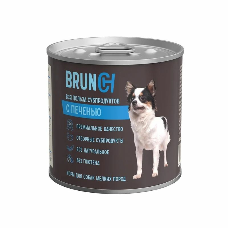 Brunch влажный корм для собак, фарш из печени, в консервах - 240 г