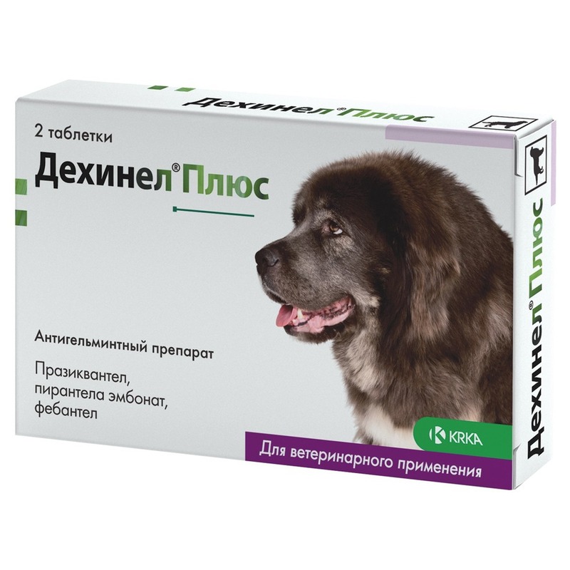 дехинел® плюс xl антигельминтик таблетки для собак крупных пород 12 шт Дехинел Плюс (KRKA) антигельминтик для собак 2 шт