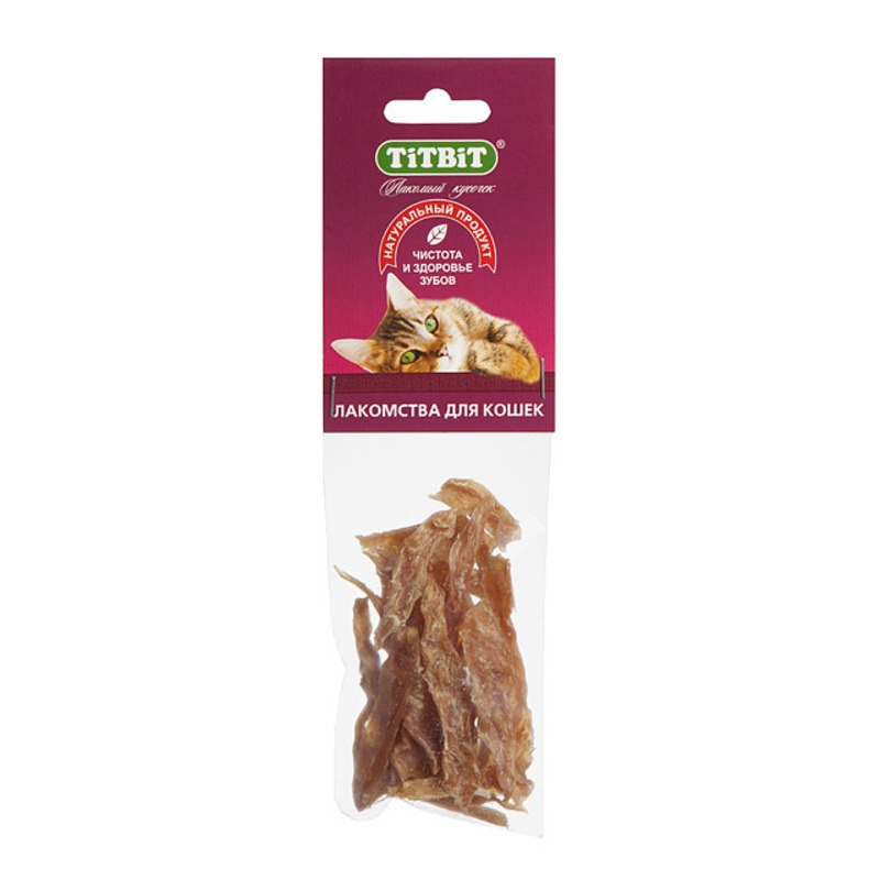 Titbit филе куриное (соломка) для кошек - мягкая упаковка - 35 г лакомство для кошек titbit филе куриное соломка 14 г