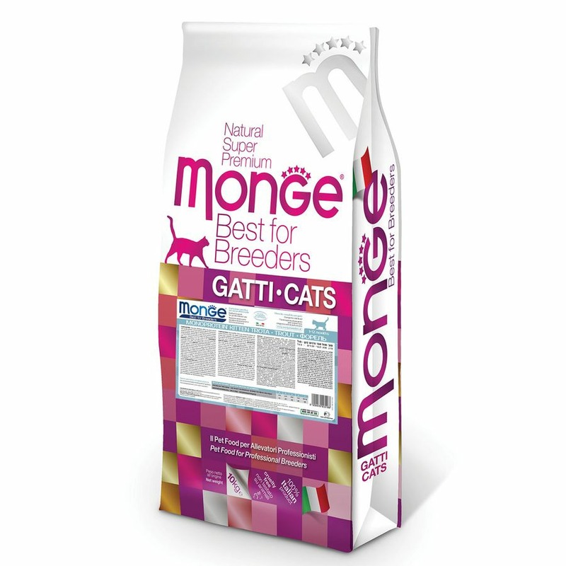Monge Cat PFB Speciality Line Monoprotein полнорационный сухой корм для котят и беременных кошек, с форелью - 10 кг
