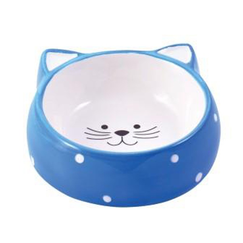 Mr.Kranch миска для кошек \Мордочка кошки\, керамическая, голубая - 250 мл