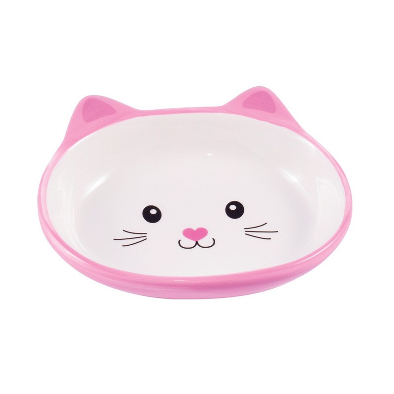 Mr.Kranch миска для кошек \Мордочка кошки\, керамическая, розовая - 160 мл
