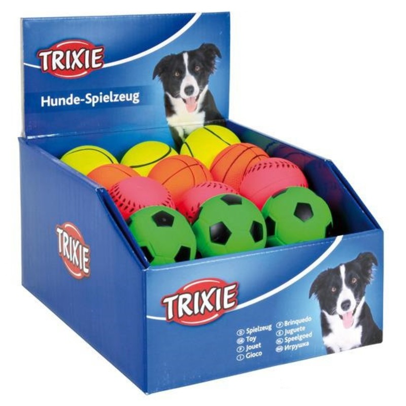 Игрушка-мячик Trixie для собак Ф6 см ворсо-резиновая trixie игрушка trixie для собак кольцо для игры на воде ф15 см резиновая