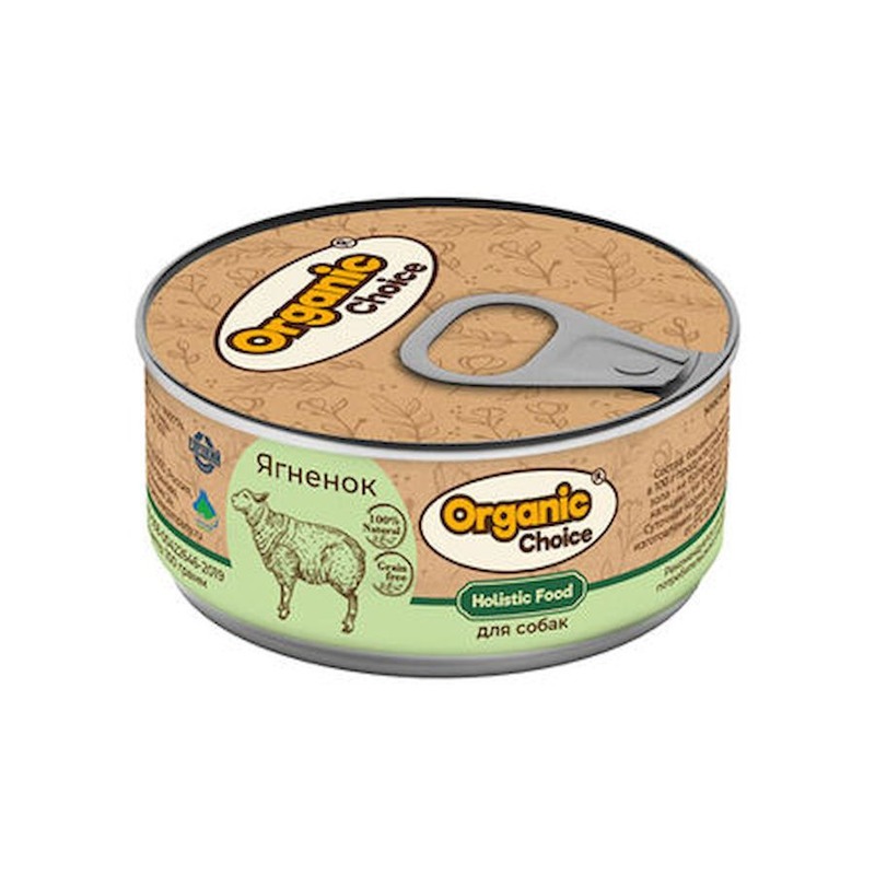 Organic Сhoice Holistic Monoprotein влажный корм для взрослых собак всех пород с ягненком, в консервах - 100 г