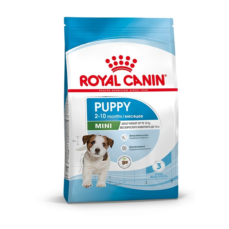 Royal Canin Mini Puppy полнорационный сухой корм для щенков мелких пород до 10 месяцев горшок для цветов трапеция коричневое 6 6 6 см