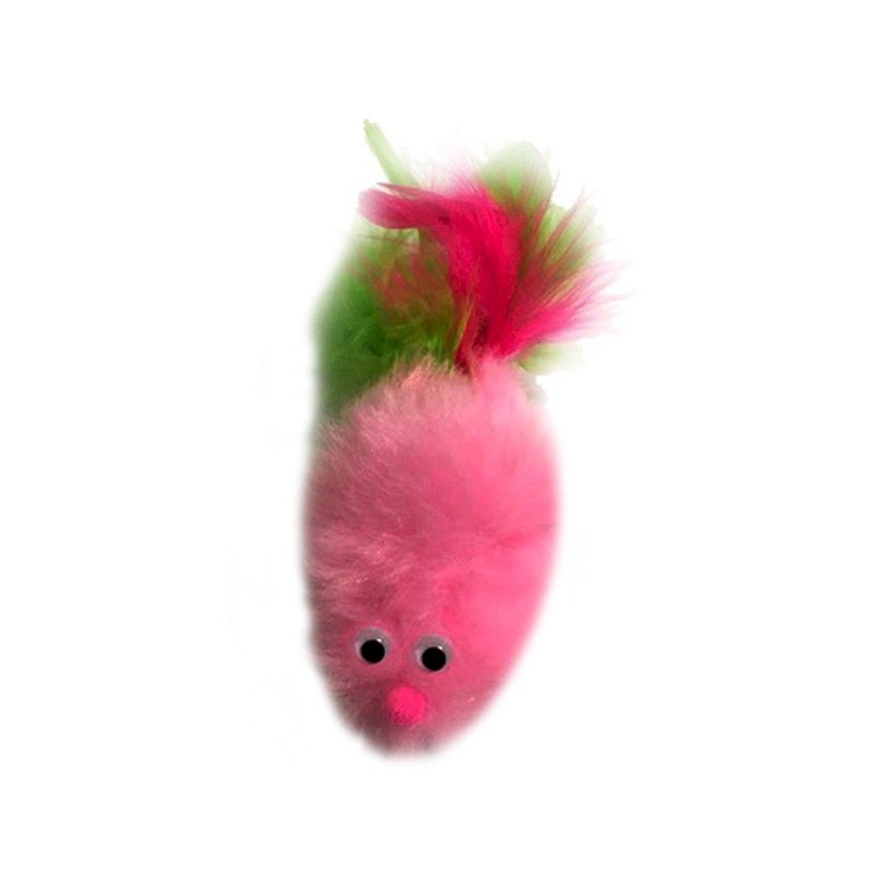 Semi игрушка для кошек, мышь с перьями, розовая игрушка котенок сизаль мышь с перьями и мятой 6 5 см тм 2011