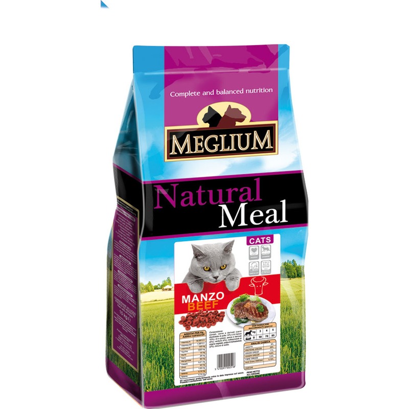 Сухой корм Meglium Adult для привередливых кошек с говядиной корм для кошек meglium adult курица индейка 3 кг
