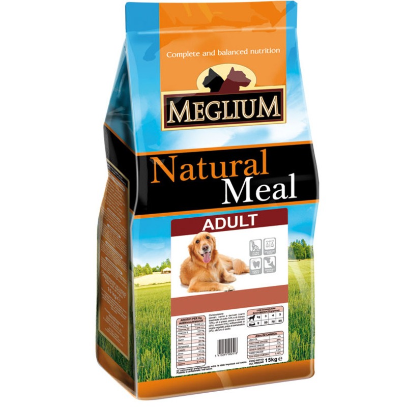 Сухой корм Meglium Adult для взрослых собак с мясом - 3 кг корм для кошек meglium adult курица индейка 3 кг
