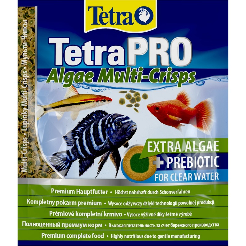 корм tetra pro algae crisps растительный для всех видов рыб в чипсах 500 мл Корм Tetra Pro Algae Crisps растительный для всех видов рыб в чипсах - 12 г (саше)