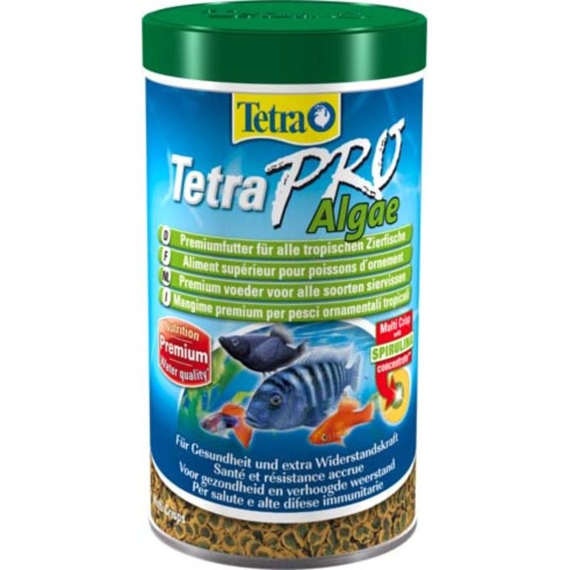 корм tetra pro algae crisps растительный для всех видов рыб в чипсах 500 мл Корм Tetra Pro Algae Crisps растительный для всех видов рыб в чипсах - 500 мл