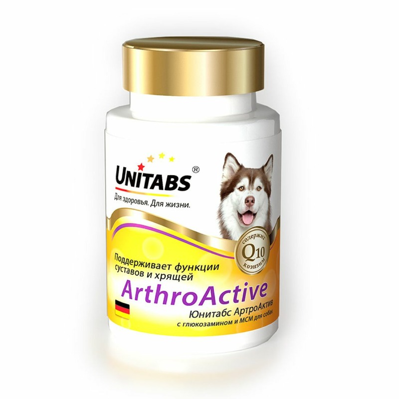 Unitabs ArthroАctive с Q10 для собак 100 таб unitabs brewerscomplex с q10 для крупных собак 100 таб