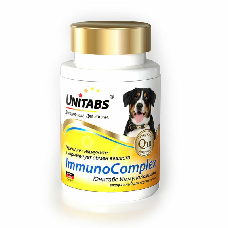 Unitabs ImmunoComplex с Q10 для взрослых собак крупных пород100 таб unitabs brewerscomplex с q10 для крупных собак 100 таб